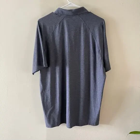 Rhone Reign Short Sleeve Performance Polo Shirt Mens Midnight Heather Minimalist - Picture 2 of 8